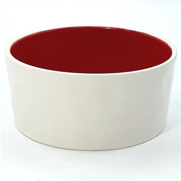 Rae Dunn 6" Drink Up RED Inside Dog Pet Water Bowl - Picture 5 of 7
